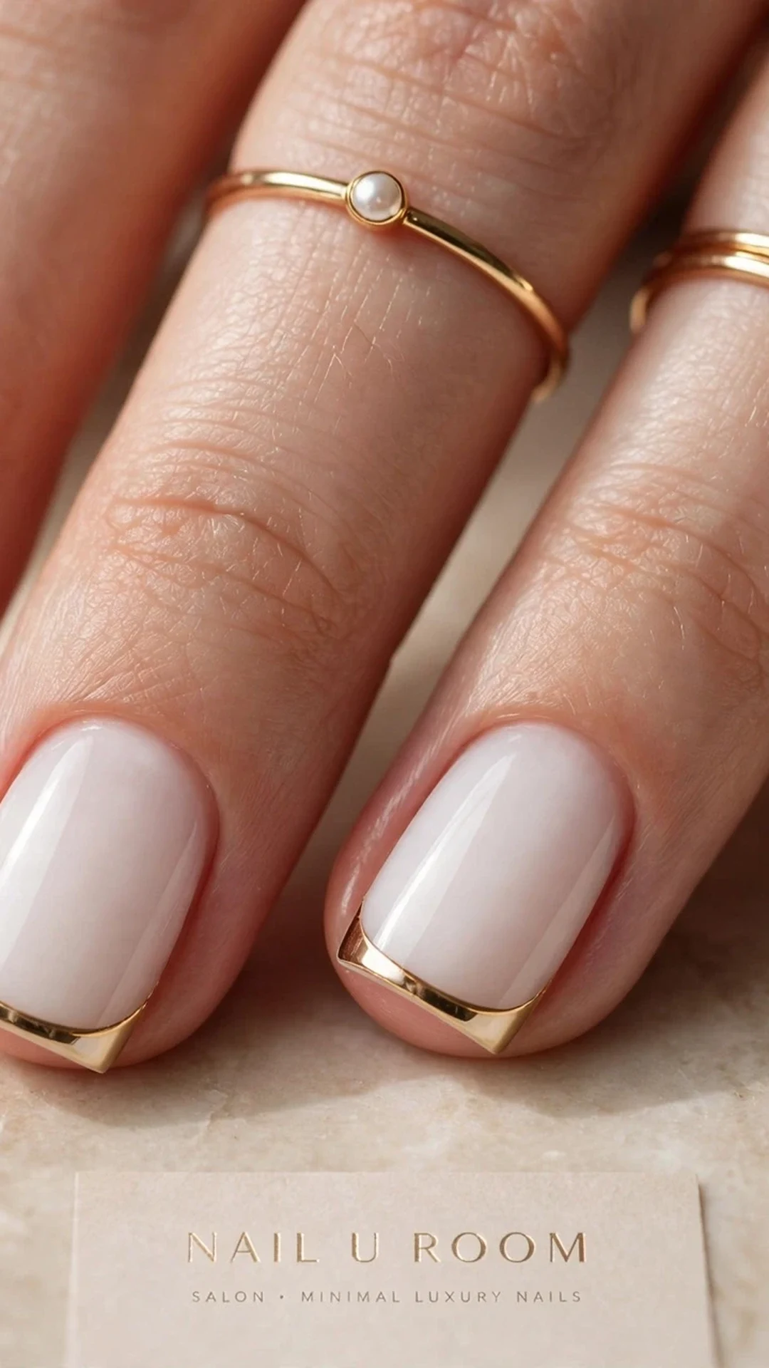Diseño de uñas Minimalista Gold