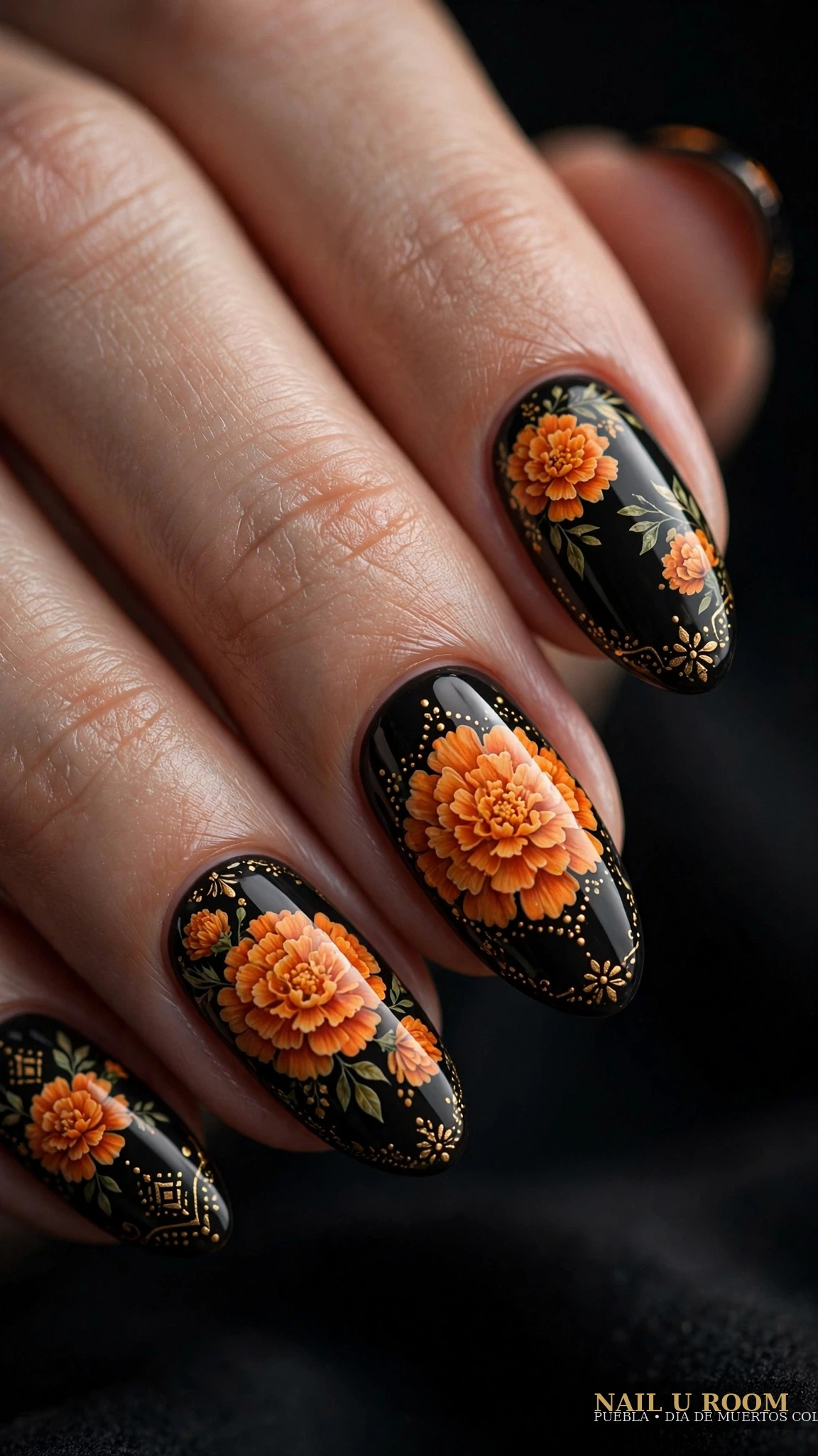 Diseño de uñas Día de Muertos